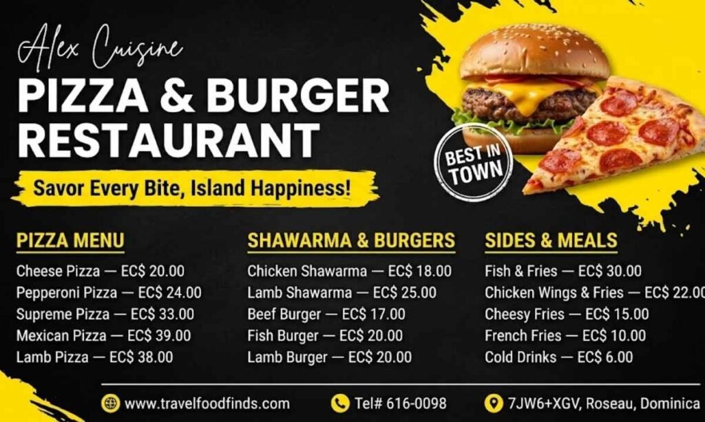 Alex Cuisine Menu Prices Full List