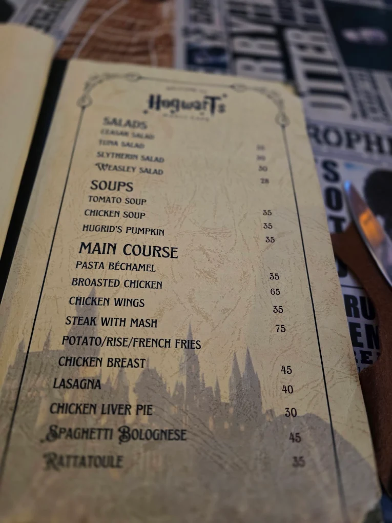 Hogwarts Restaurant Menu Prices in Qatar