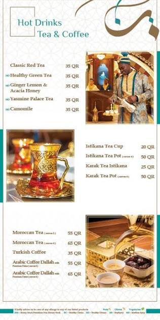 Full Yasmine Palace Menu & Prices