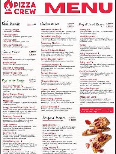 Pizza Club NZ Menu Prices in New Zealand